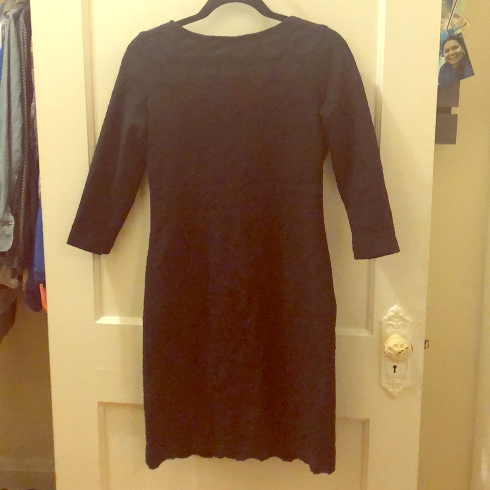 Long sleeve navy dress